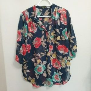 Sz L sheer blouse
